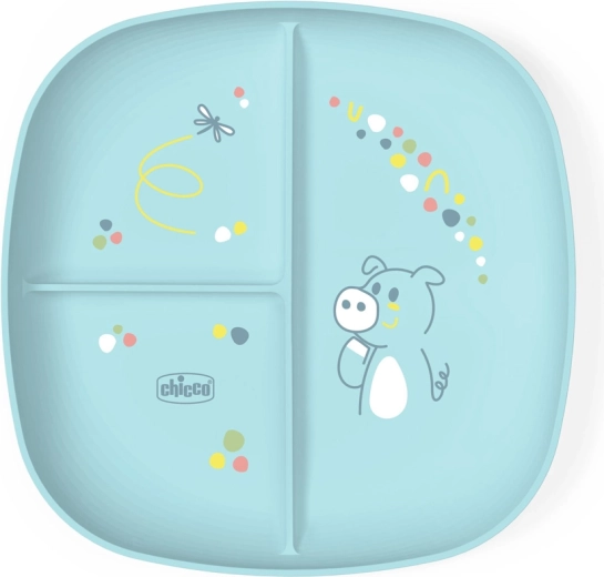 Chicco geteilter Teller blau 12m+