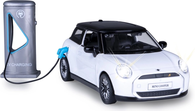 Metallmodell MINI Cooper 1:28, weiß, mit Licht und Sound