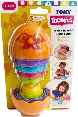 TOMY Toomies Versteck- und Quietsch-Stapel-Eier