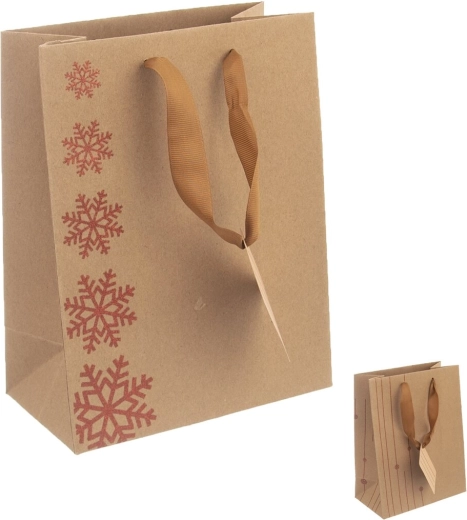 Geschenkpapiertüte Schneeflocke 18 × 10 × 23 cm (Designmix)