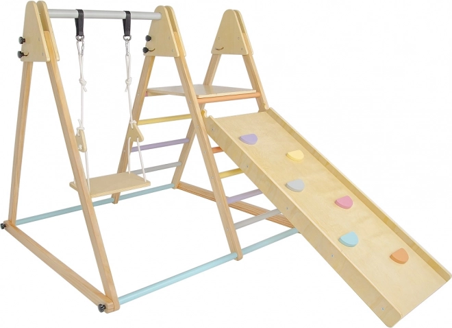 Spielset aus Holz für Kinder mit Rutsche