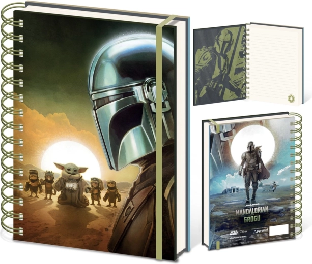 Notizbuch A5 mit STAR WARS: THE MANDALORIAN – Mandalorian und Grogu Sunset