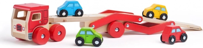 Holzlastwagen mit Autos von Bigjigs Toys