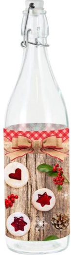 Glasflasche mit Bügelverschluss TORO 1 l mit Linzer Motiv