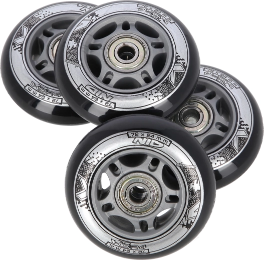 Satz Rollen für Inlineskates 72 × 24 mm mit ABEC 9 Lagern NILS EXTREME