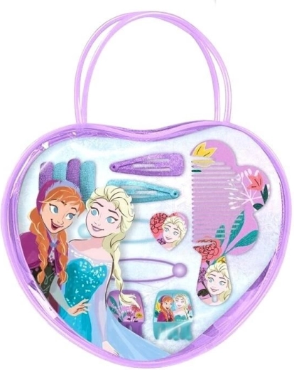 Herzförmige Frozen-Tasche mit Haaraccessoires – 1 Stück