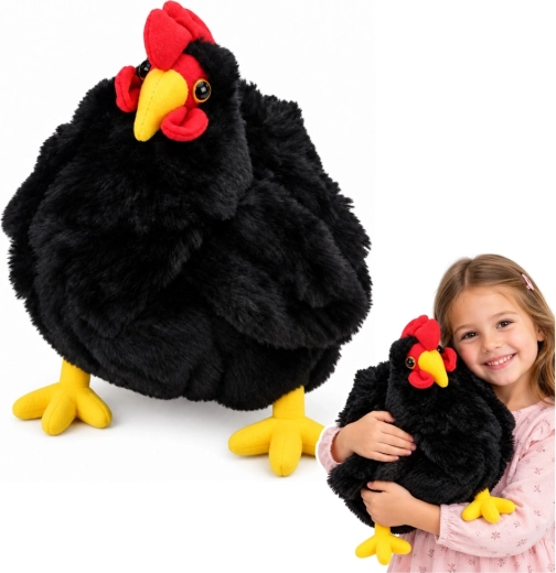 Plüschhuhn in Schwarz, 40 cm