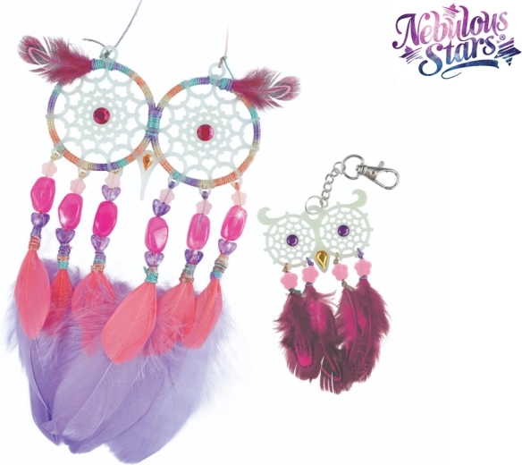 Nebulous Stars Traumfänger mit Leuchteffekt im Dunkeln – Set zur Herstellung von Eulen-Dekorationen