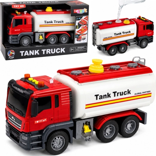 Spielzeug-Tanklaster „Tank Truck“ mit Wassersystem, Licht und Sound, rot