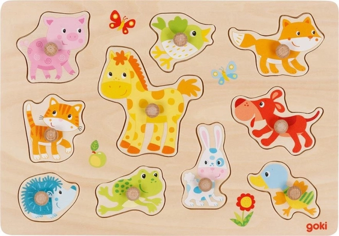 Goki Holzpuzzle für Kinder - Tierkinder