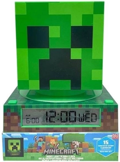 3D-LED-Lampe mit Wecker Minecraft Creeper