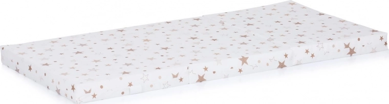 Faltbare Matratze für das Kinderbett 120 × 60 cm – weiße und beigefarbene Sterne Chipolino