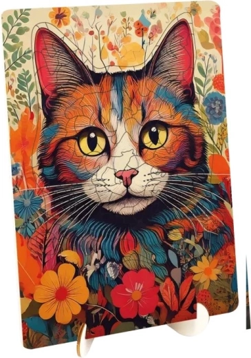 Moxy Konturen-Holzpuzzle Katze, 125 Teile