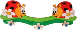 Holzgarderobe mit drei Haken Marienkäfer DoDo