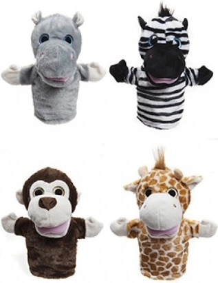 Plüsch-Fingerpuppe Wilde Tiere 24 cm - 1 Stück