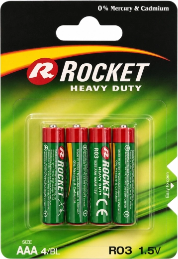 Rocket AAA-Batterien 1,5 V Zink-Kohle 10×4 Stk. (40 Stk.)