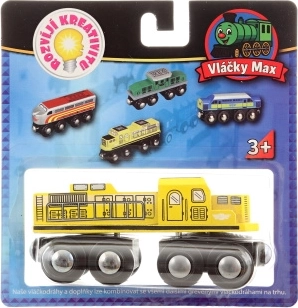 Vle10dky Max gelbe Lokomotive ffcr Holzbahn