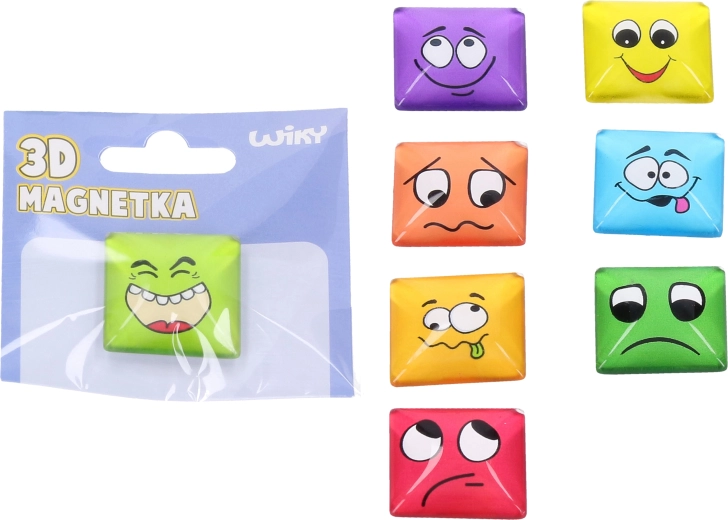 Glasmagnet Gesicht 3 cm – Mix aus Farben und Smileys
