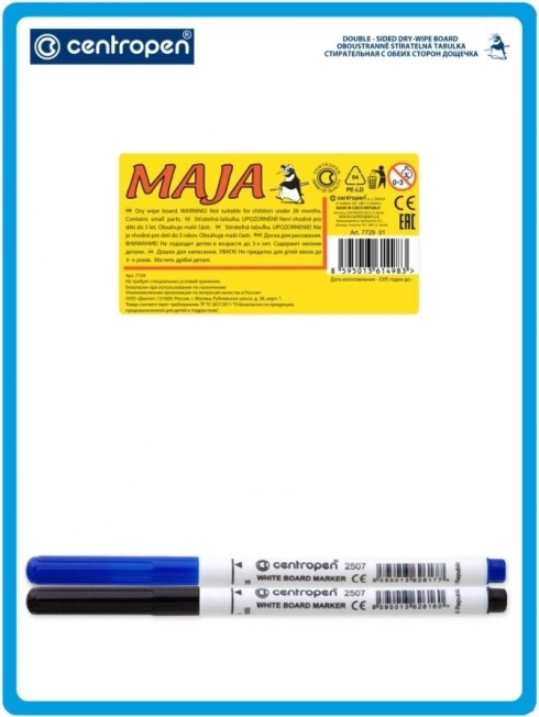 Centropen löschbare Tafel A5 beidseitig mit 2 Filzstiften