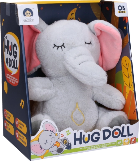 Atmender Plüschelefant mit Licht- und Soundeffekten 30 cm