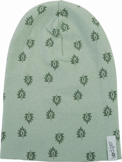 LODGER Baumwoll-Rippmütze mit Print silt green 0–6 Monate