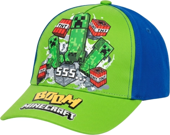 Kinder-Cap Minecraft Creeper grün-blau