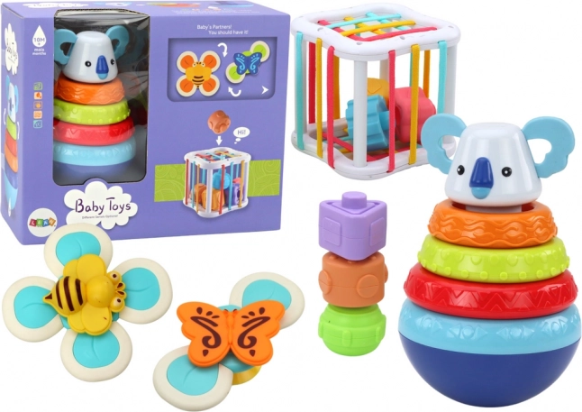 Sinnes-Spielzeugset Tower Koala Educational Cube Spinners
