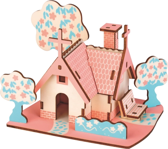 Woodcraft Holz 3D-Puzzle Amerikanische Hütte