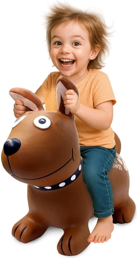 Hüpfender Hund HoppyDoo Dog Brown mit Pumpe