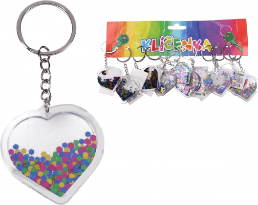 Acryl-Schlüsselanhänger mit Glitzer – Herz