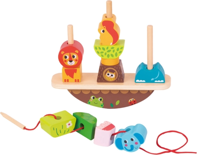 Babu Balancier-Puzzle aus Holz mit Tierchen