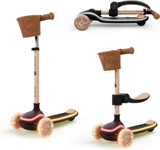 Kinderkraft RAKET UP 2in1 Roller und Laufrad mit Sitz beige