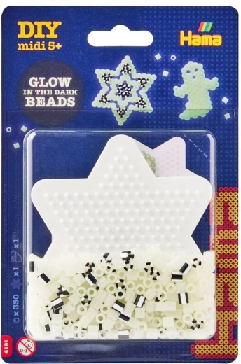 Perlenset Stern leuchtet im Dunkeln, 350 Stk. MIDI