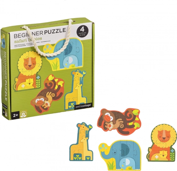 Petit Collage Erste Puzzle Safari-Babys