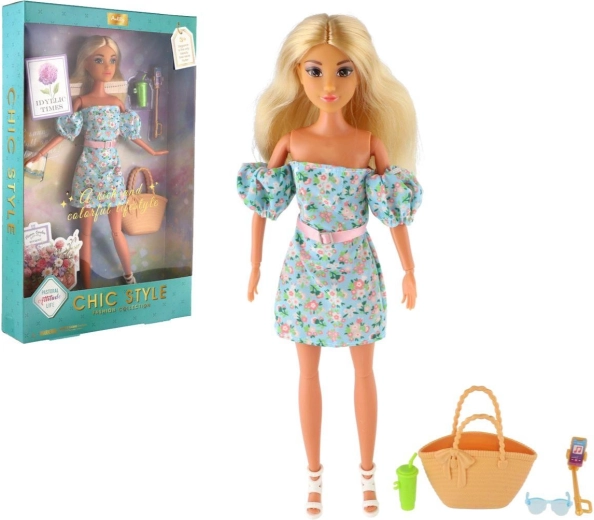 Gelenkpuppe Anlily im Blumenkleid mit Gelenken und Zubehör 30 cm