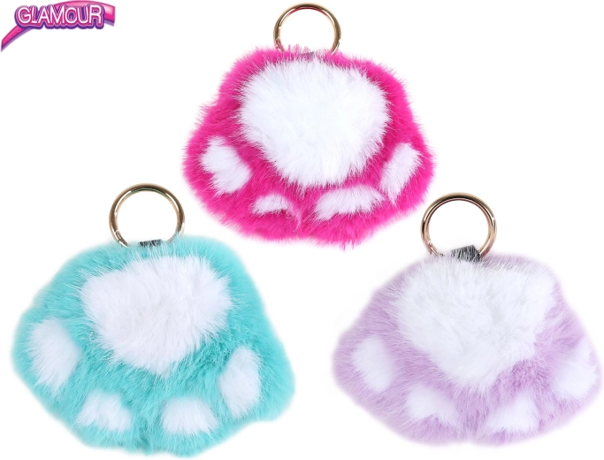Glamour Plüsch-Schlüsselanhänger Katzenpfote 9 cm