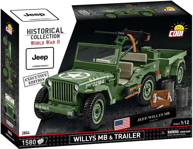 Cobi Jeep Willys MB mit Anhänger 1:12 Executive Edition