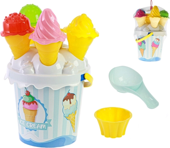 Sandspielset 27 cm Eis blau 15 Stk