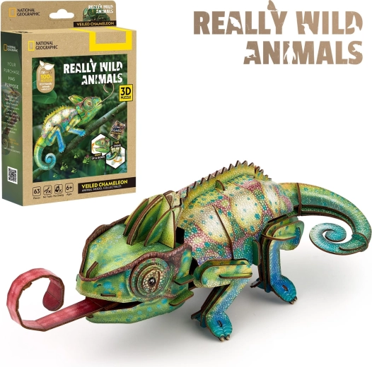 CubicFun 3D-Puzzle National Geographic Chamäleon, 63 Teile