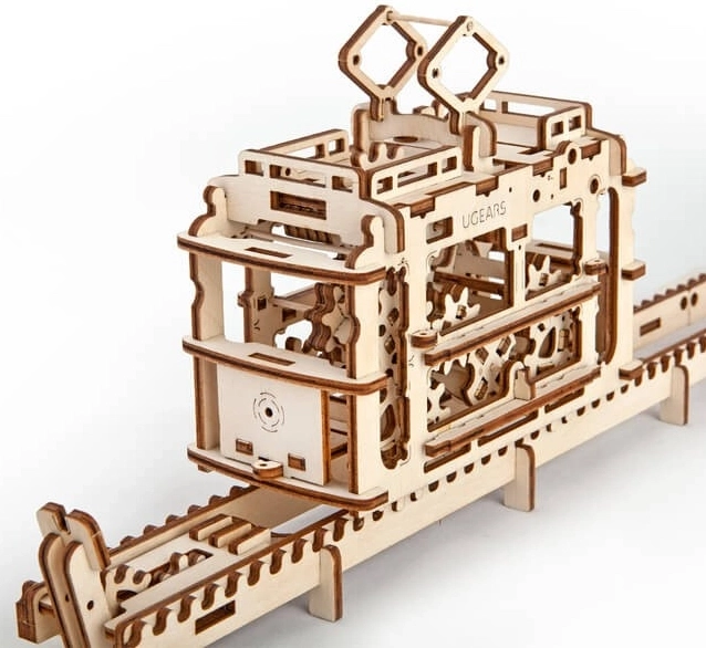 Ugears Seilbahnkabine mit Strecke – 3D mechanisches Holzpuzzle