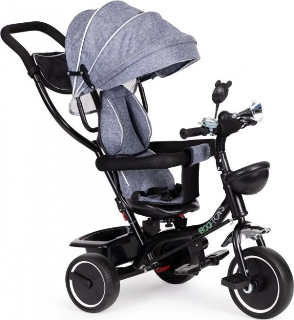 Kinderdreirad mit drehbarem Sitz und Verdeck ECOTOYS grau