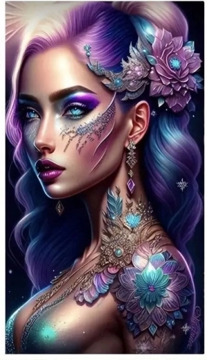 Norimpex Malen nach Zahlen Frau mit violettem Haar 40 × 50 cm
