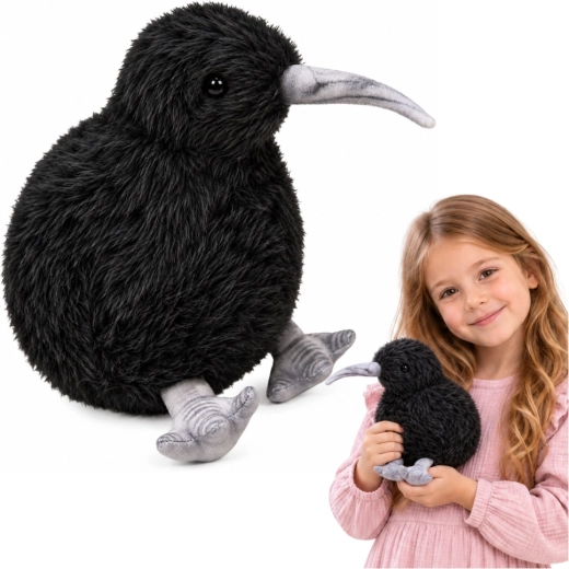 Plüschvogel Kiwi schwarz 17 cm