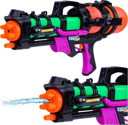 Große Wasserpistole 60 cm mit 1,25-l-Tank und 6 m Reichweite