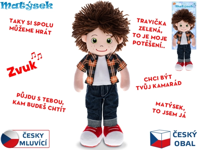 Interaktive Plüschpuppe Matýsek 37 cm, spricht Tschechisch