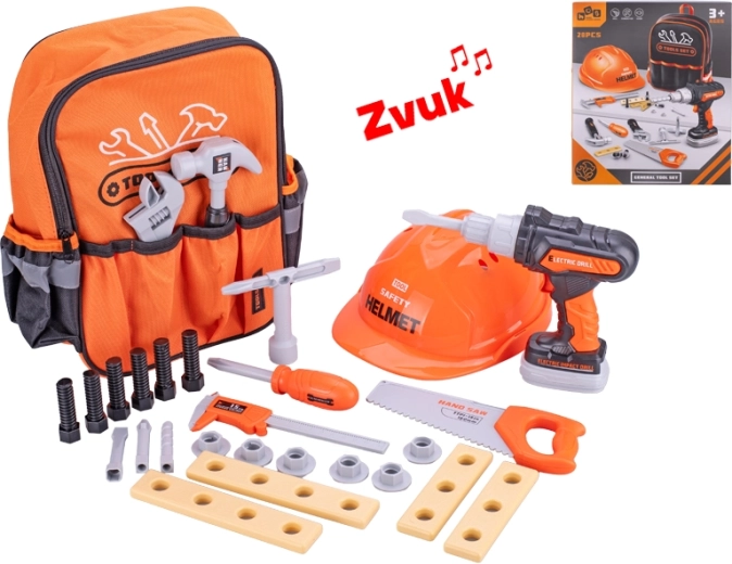 Kinder-Werkzeugset mit Akkubohrer und Rucksack, 28 Teile