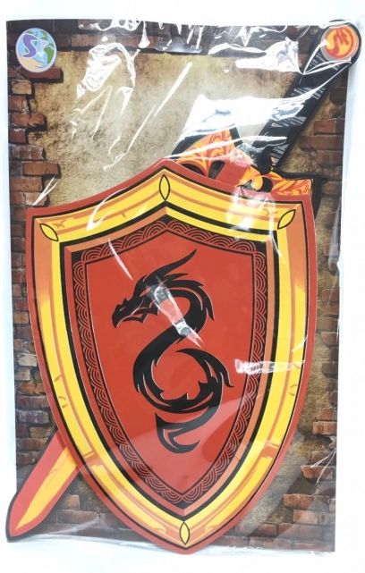 Schaumstoff-Schwert und -Schild mit Drachenmotiv