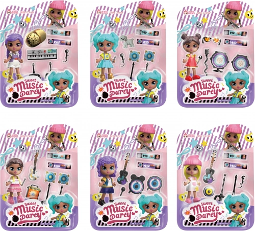 Puppe mit Musikinstrumenten 9 cm