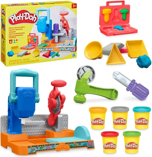 Play-Doh Bunte Werkstatt – kreatives Set mit Werkzeug und Säge