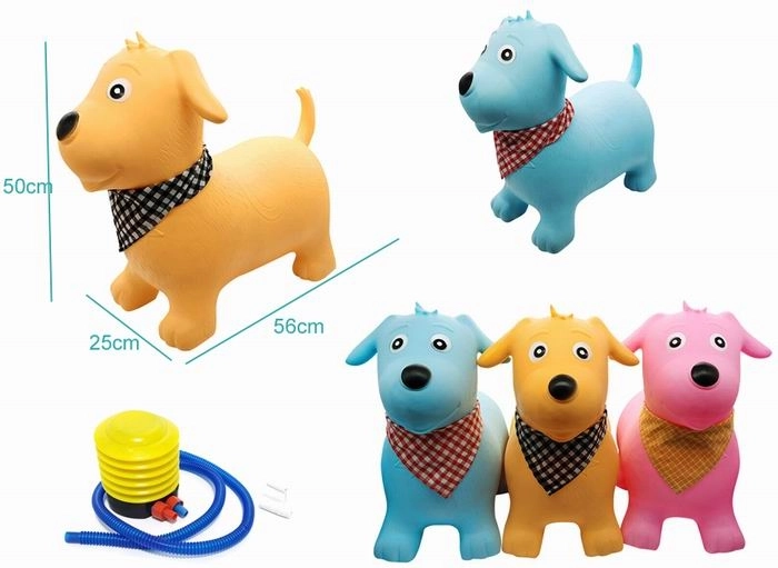 Hüpfender Gummihund mit Pumpe